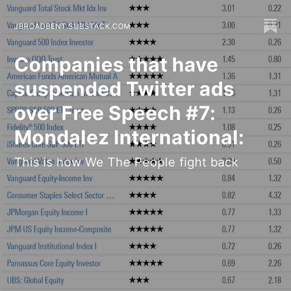 Companies that have suspended Twitter ads over Free Speech #7: Mondalez International: