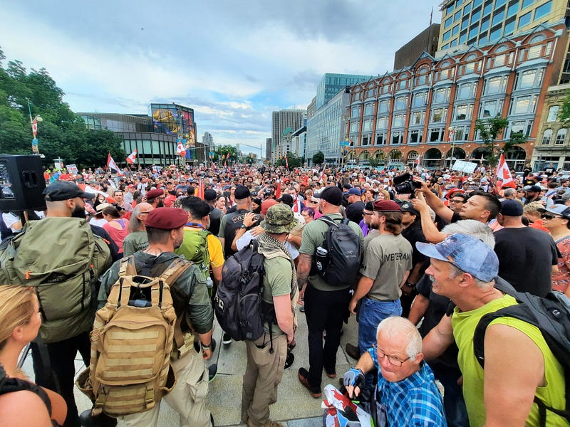 Stop the Mandates.  Tomb of the Unknown Soldier Ottawa. There were thousands lined up screaming; it ...
