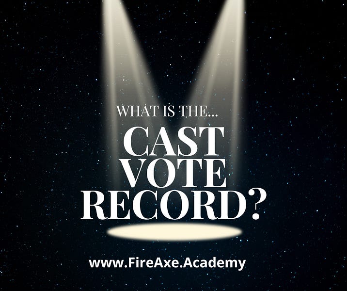 What A Cast Vote Record REALLY LOOKS LIKE!