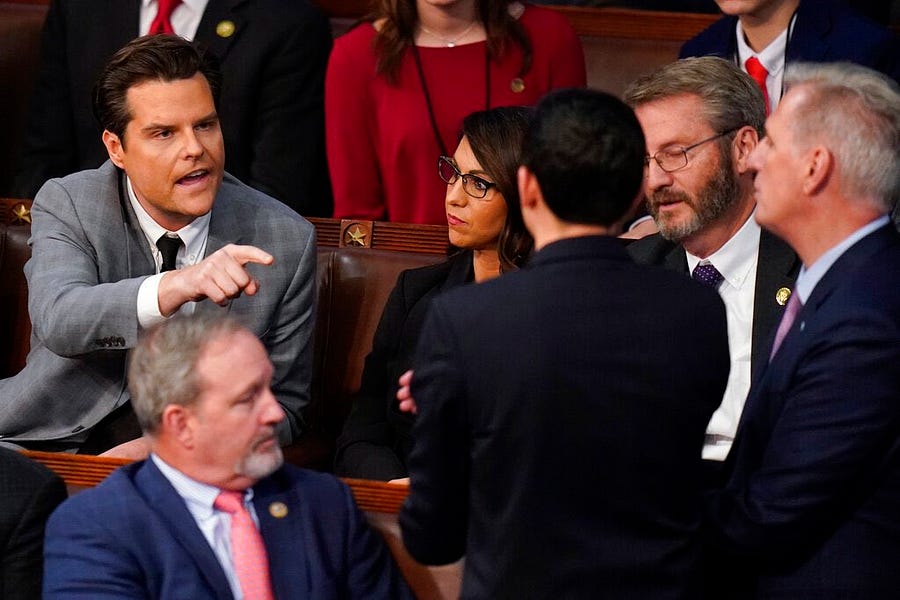 Matt Gaetz and Lauren Boebert are the shadow speakers of the house