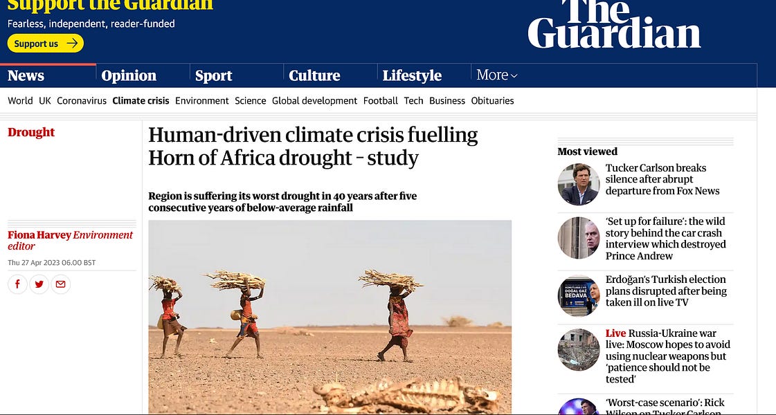 Drought In The Horn Of Africa - Exposing Another 'Attribution' Study Which Claims It's Our Fault