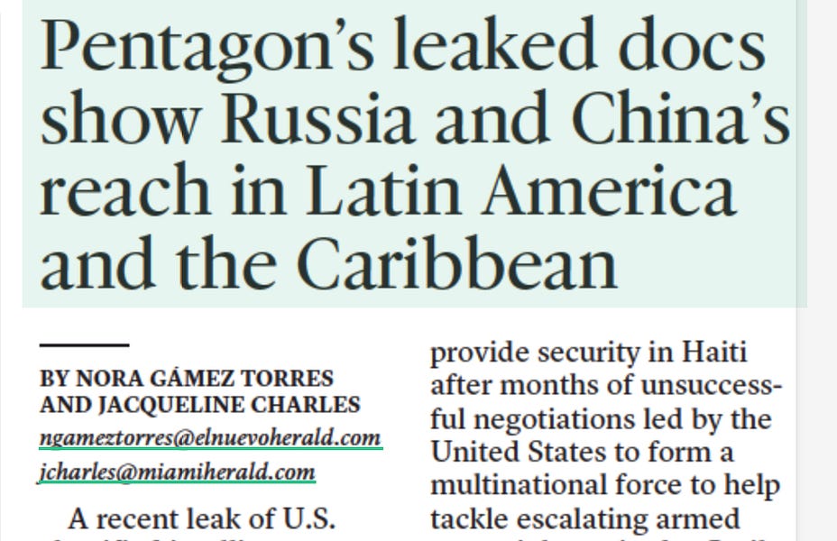 Pentagon documents show the strength of Russia and China in Latin America and the Caribbean