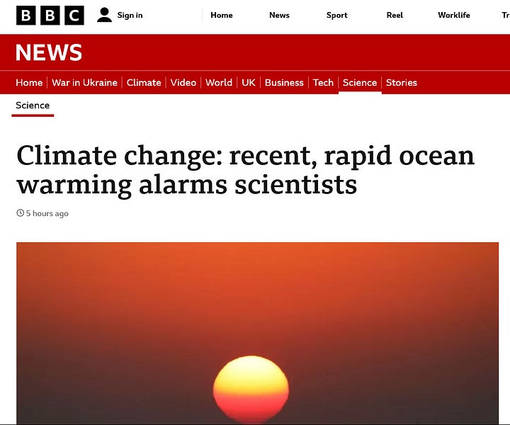 Hyper Alarmism: BBC Reports Absurd False Claim That Accumulated Heat In The Climate System Has DOUBLED In The Last 15 Years