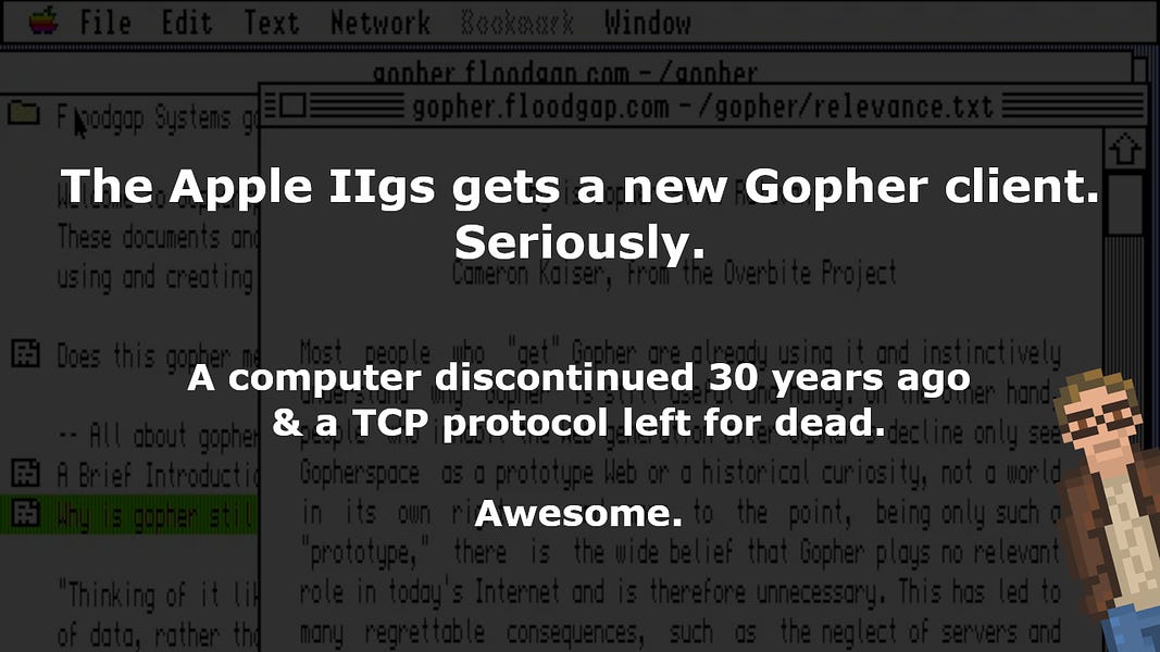 The Apple IIgs gets a new Gopher client. Seriously.
