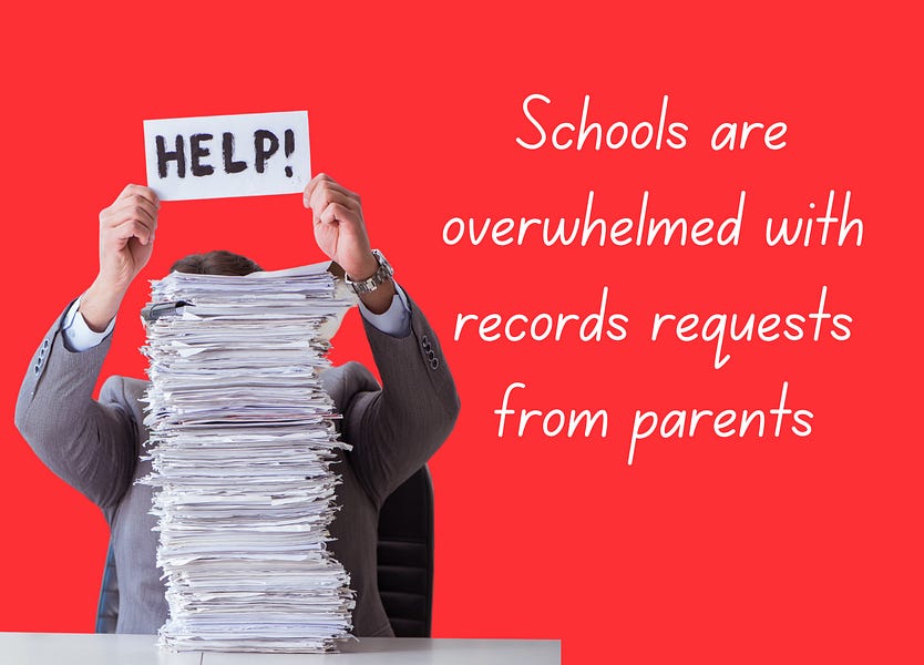 White pill: Schools OVERWHELMED with records requests from parents.