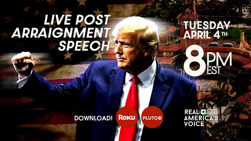 President Trump’s Post-Indictment Address to Air Live on the RAV Network