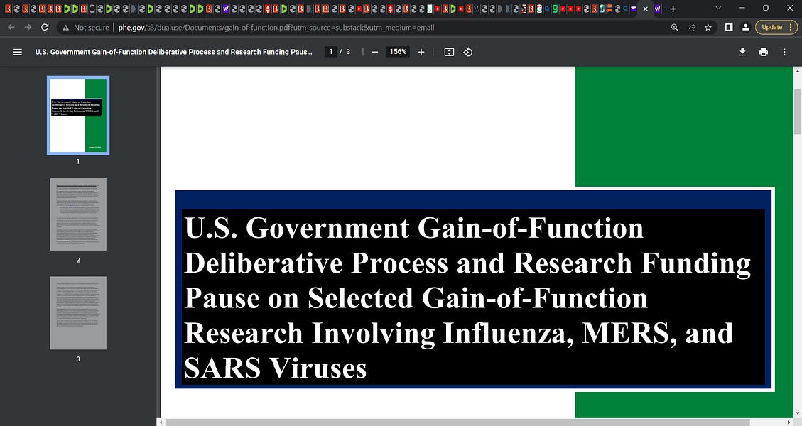 Fauci & Francis Collins & Daszak & Baric & dangerous coronavirus Gain