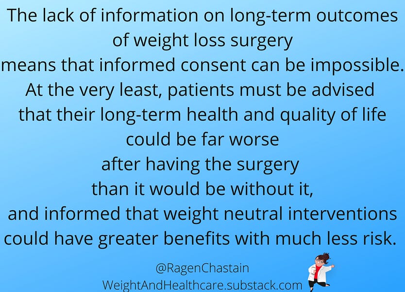 Weight Loss Surgery LongTerm and Informed Consent