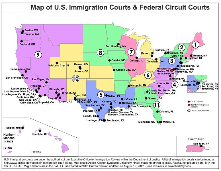 Immigration Court Map is Now Updated for 2022
