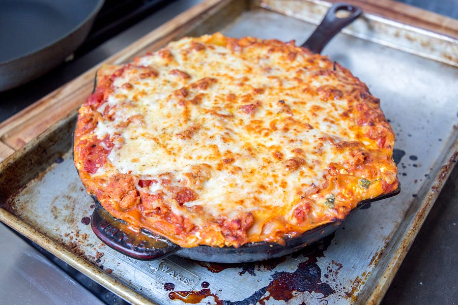 zucchini skillet lasagna - by caroline chambers