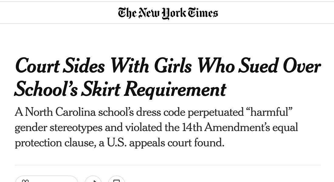 Democratic Judges Dress Code at Private Charter School = UNCONSTITUTIONAL