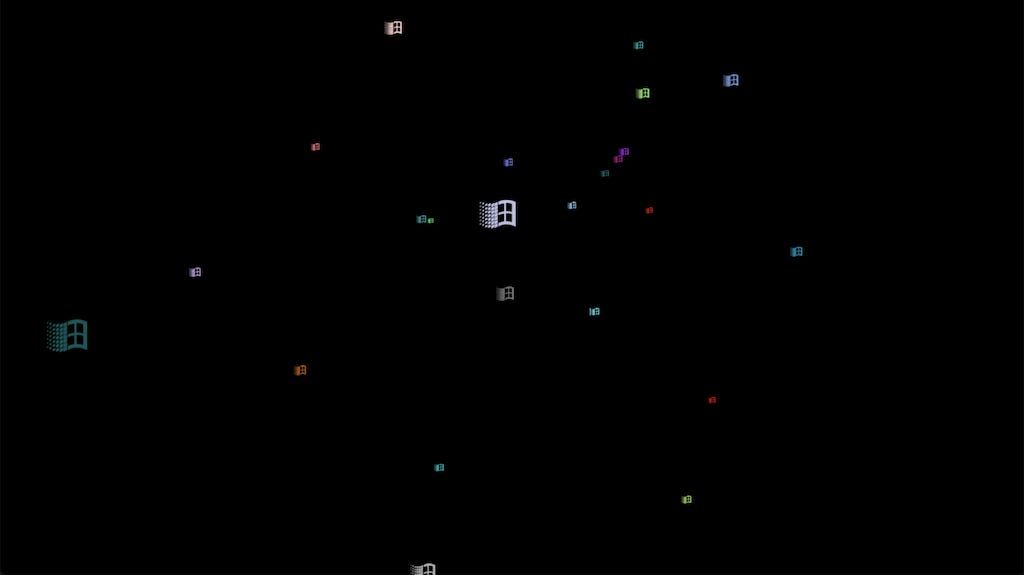 Windows Flying Screensaver in THREE.js