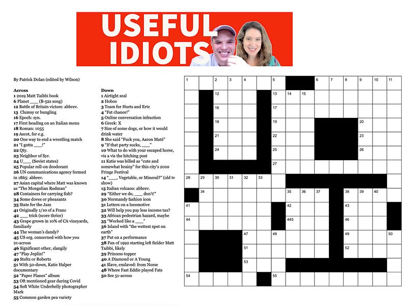 Useful Idiots Sunday Morning Crossword by Matt Wilson