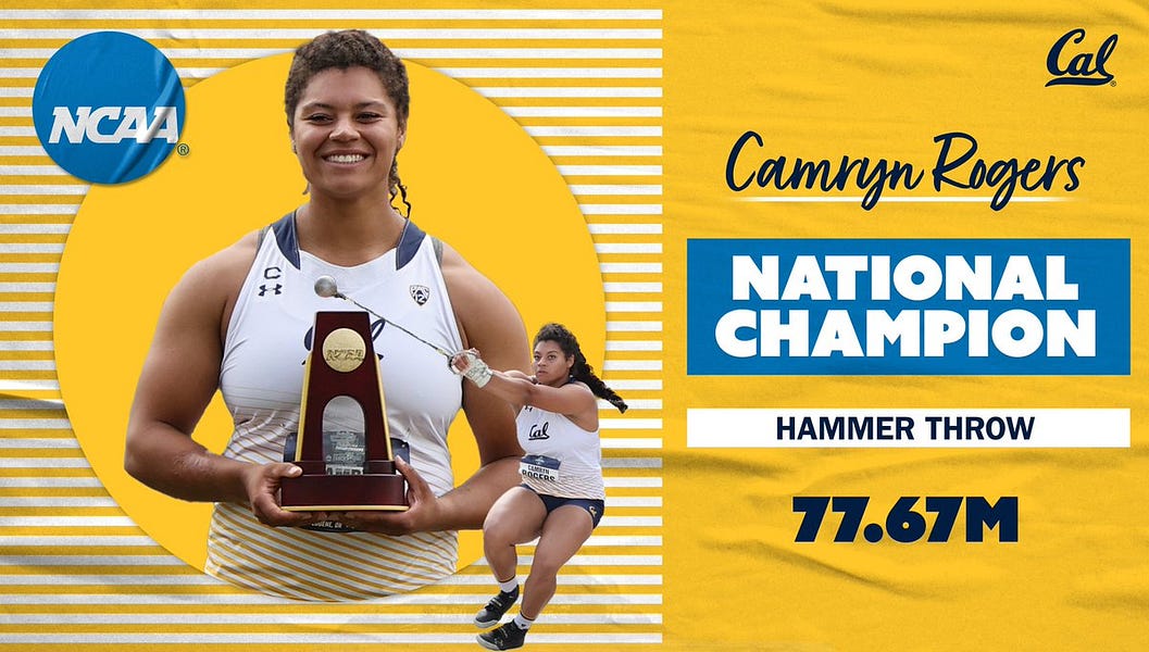 Camryn Rogers again set a new collegiate hammer throw record to three