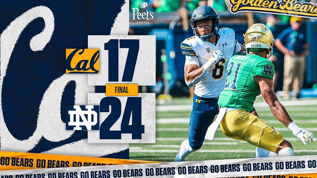 Cal vs. Notre Dame Football InstaRecap & Rate the Game Golden Bears