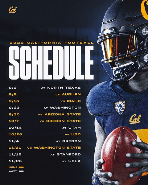 Cal Football 2023 Schedule Released By Avinash Kunnath