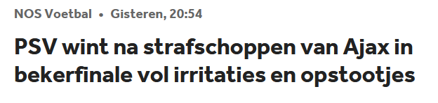 Headline on a recent article on the NOS.nl website