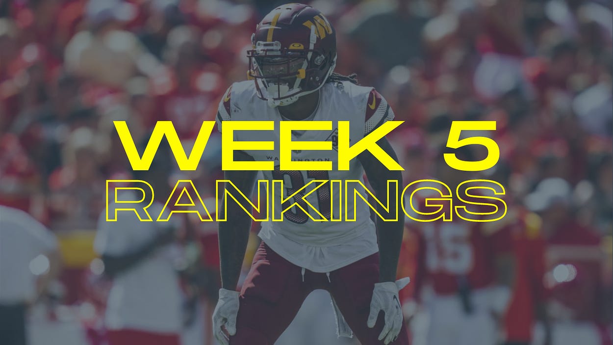 2023 Week 5 Rankings, Starts, Sits, 2023 Week 5 Injuries