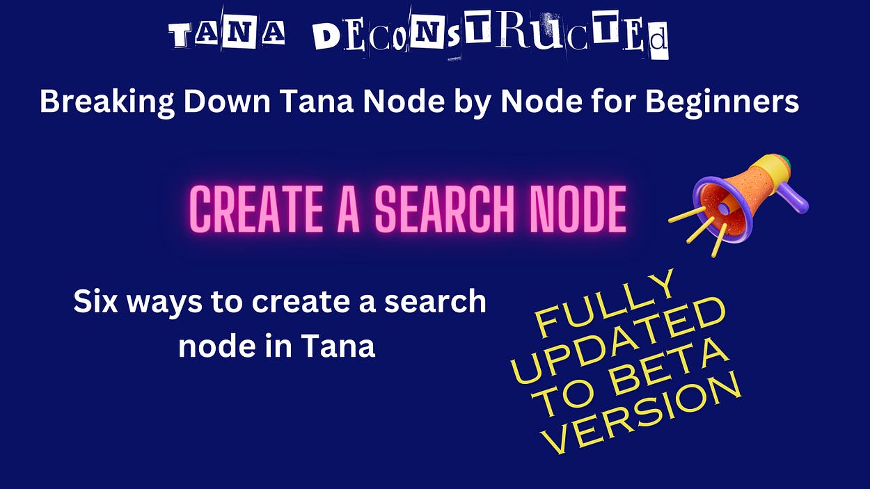 Tana Deconstructed by Dee Todd | Substack