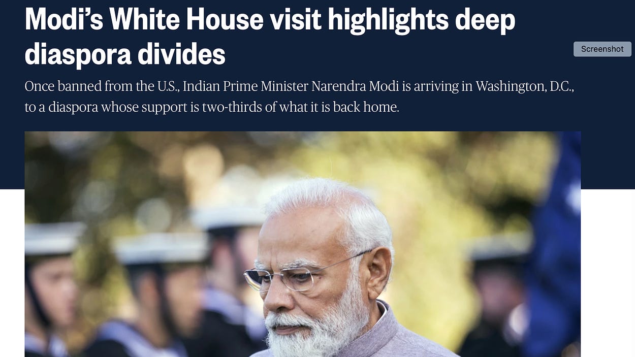 Modi's White House visit highlights deep diaspora divides