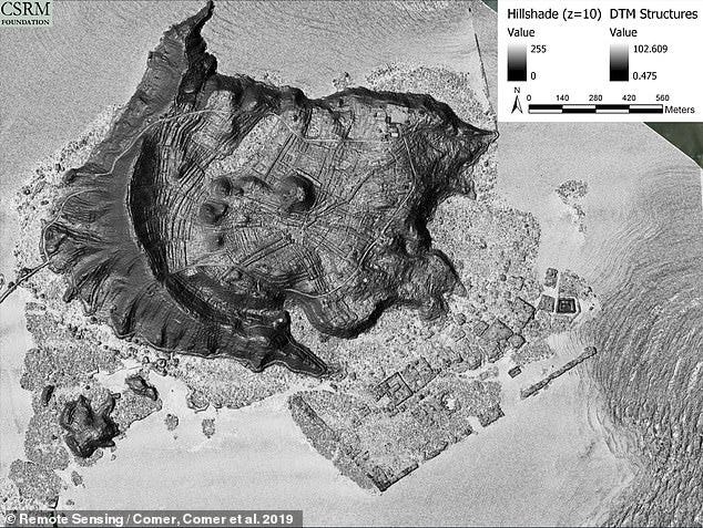 Aerial surveys, conducted via LiDAR or 'Light Detection and Ranging,' a laser-mapping technique, has uncovered 'a sophisticated and extensive landscape of cultivation features hidden under Temwen Island's vegetation' - proving that planned agriculture occurred