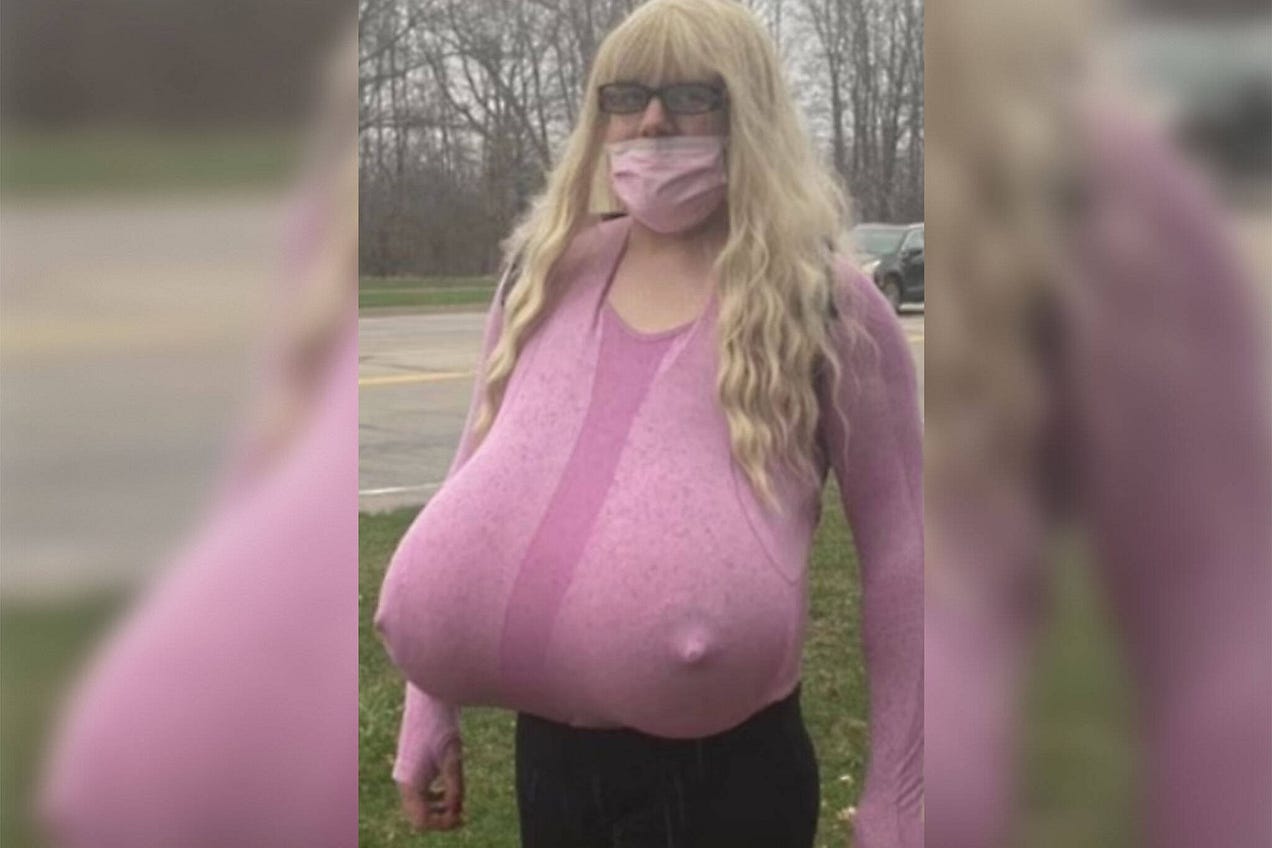 People protest Oakville Trafalgar high school teacher with massive  prosthetic breasts