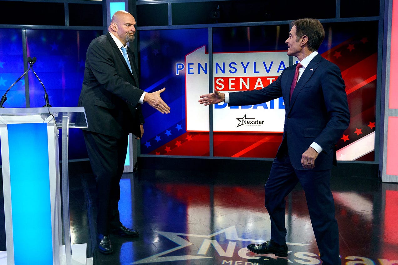 Fetterman's lead over Oz erodes in Pennsylvania Senate poll