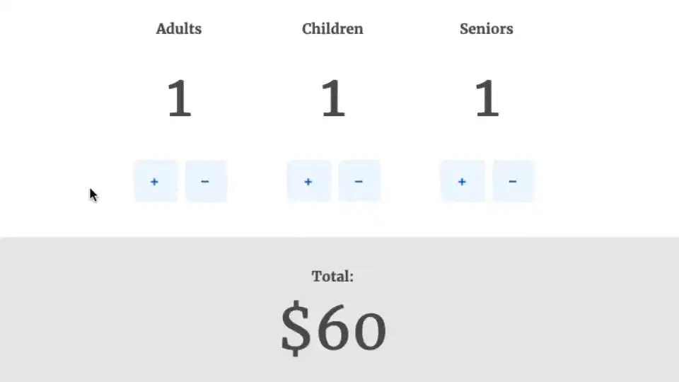 pricing page calculator