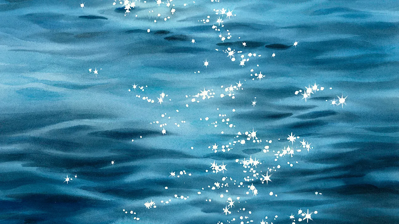 Watercolor, Whales and the Terror of Free Diving