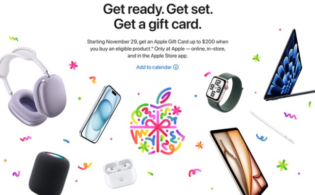 Apple reveals 2024 Black Friday Event with up to $200 Apple Gift Card