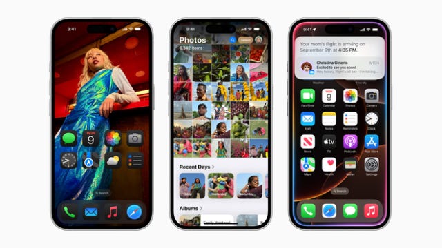 Available today, iOS 18 offers new ways to personalize iPhone with deeper customization to the Home Screen and Control Center, the biggest-ever redesign to Photos, and the introduction of Apple Intelligence.