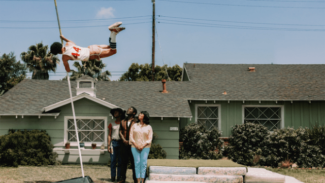 Evan Ellison, Jahi Di’Allo Winston, David Oyelowo and Simone Missick in “Government Cheese,” premiering April 16, 2025 on Apple TV+.