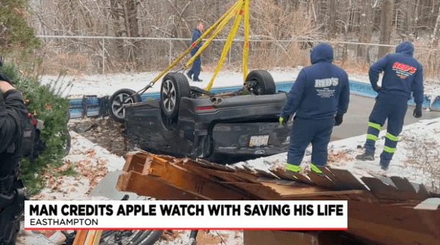 Apple Watch saves man after crash plunges car into pool