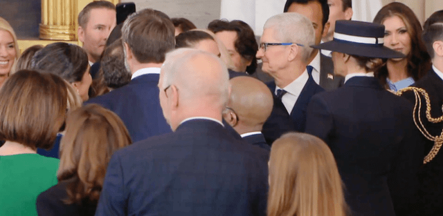 Apple CEO Tim Cook was among those attending President Trump's second inaugural ceremony on January 20, 2025