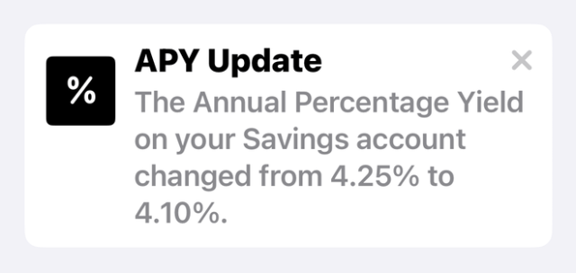 Apple again cuts interest rate for Apple Card Savings Account