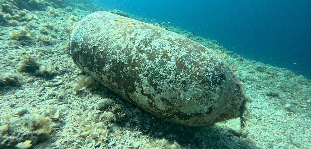 munition on the sea floor