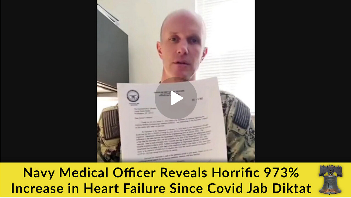 Navy Medical Officer Reveals Horrific 973% Increase in Heart Failure Since Covid Jab Diktat 