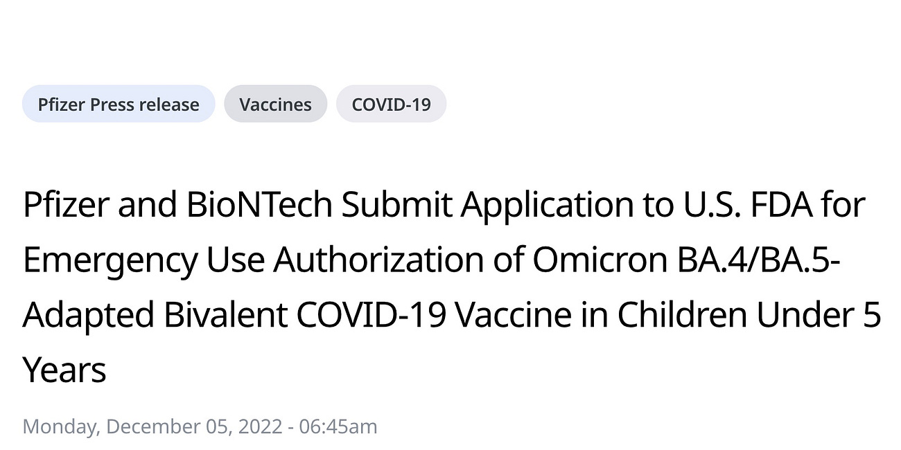FDA authorized bivalent booster for 6 month olds after only a 3 day review of Pfizer documents