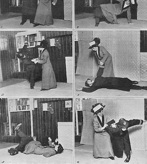 Suffrajitsu: Suffragette + Ju-jitsu (1910)