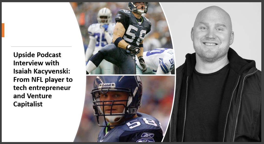 🔥 Upside Chat: Isaiah Kacyvenski, Founder & Managing Partner of Will Ventures. Former NFL player (Seattle Seahawks, Oakland, St. Louis)