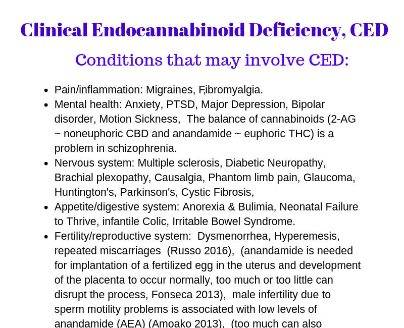 Clinical Endocannabinoid Deficiency, (CED), and phospholipids.