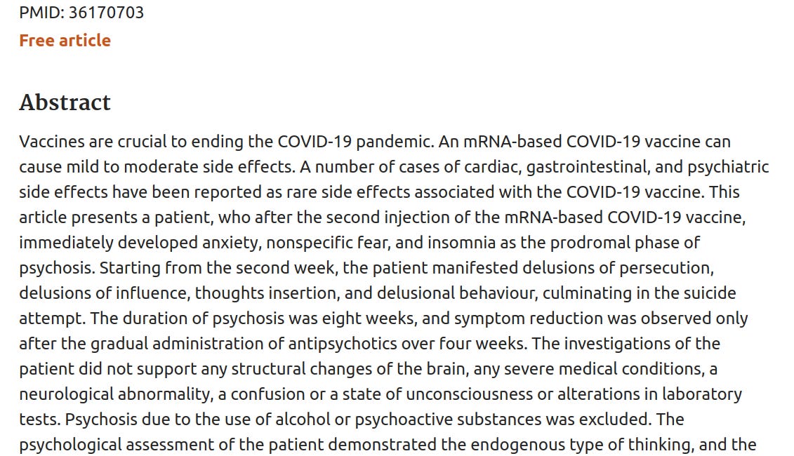 FRIGHTENING: Psychosis Following COVID-19 Vaccination 