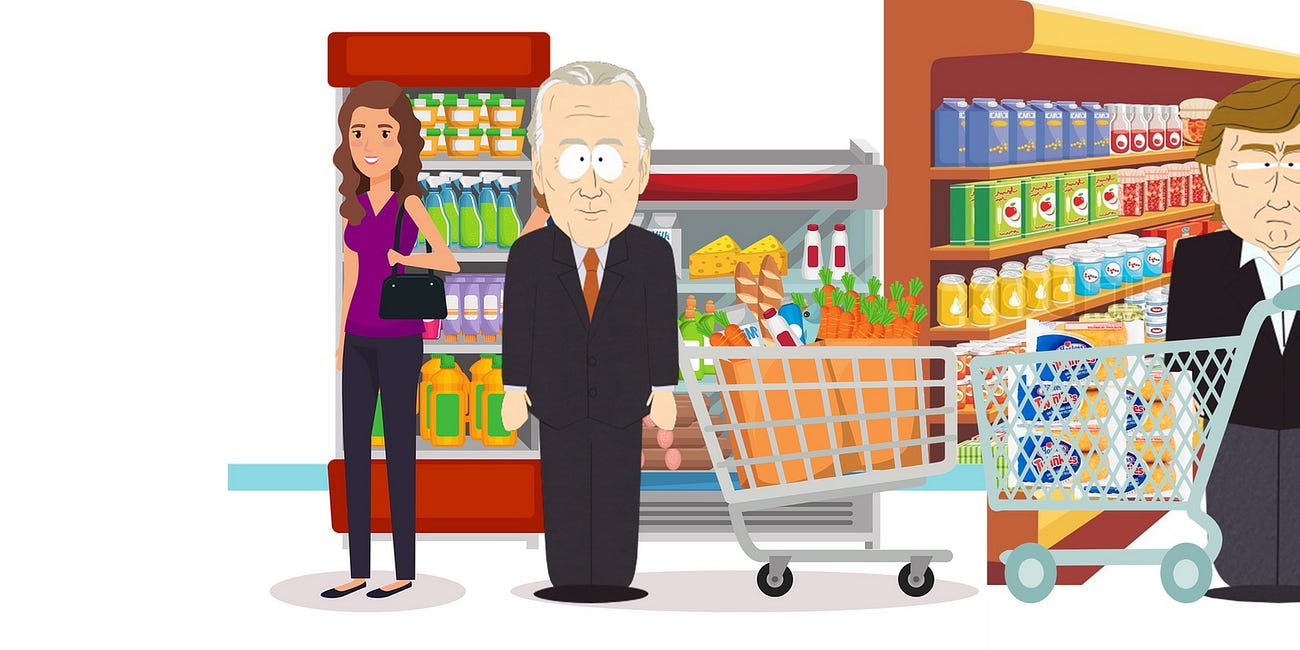 Biden and Trump Go Grocery Shopping Together