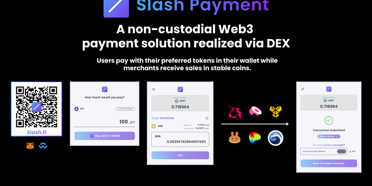 【Slash Web3 Payment】消費者は好きなトークンで支払い、事業者はステーブルコインで受け取り。どんな事業者でも簡単にクリプト決済を導入できる決済ツール！関連サービスや展望も考察！
