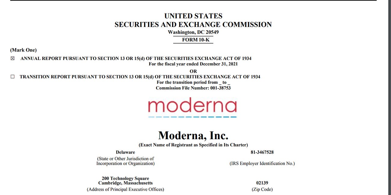 Moderna SEC Filing: We May Be Delayed or Prevented From Receiving Full Regulatory approval. Unexpected Safety Issues Could Significantly Damage Our Reputation and That of Our mRNA Platform