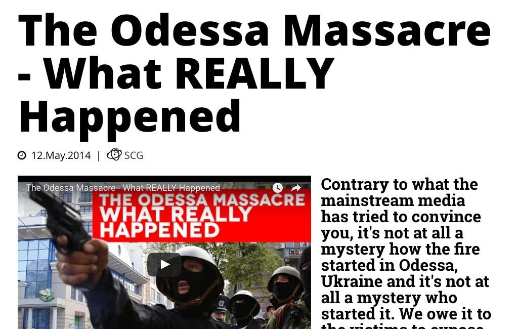May 2, 2014 Odessa Trade Union Massacre