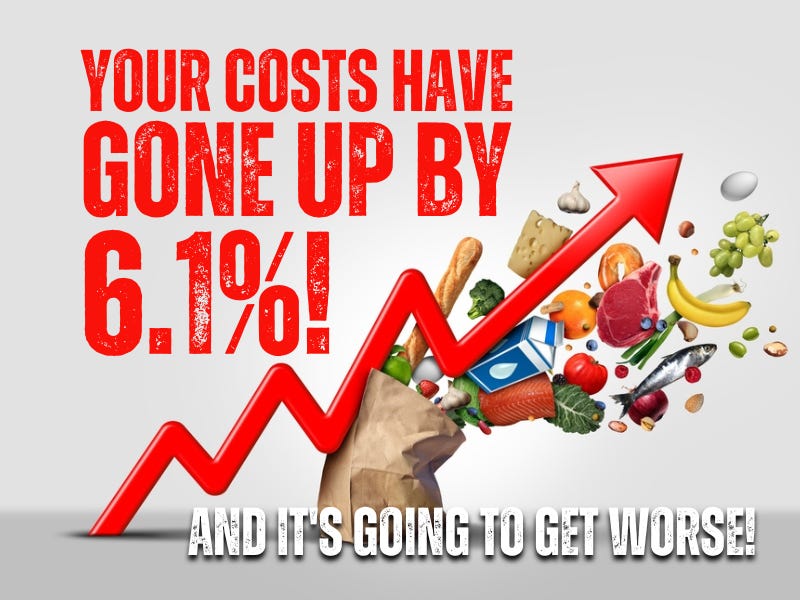 Your costs have gone up 6.1% & it's going to get worse!