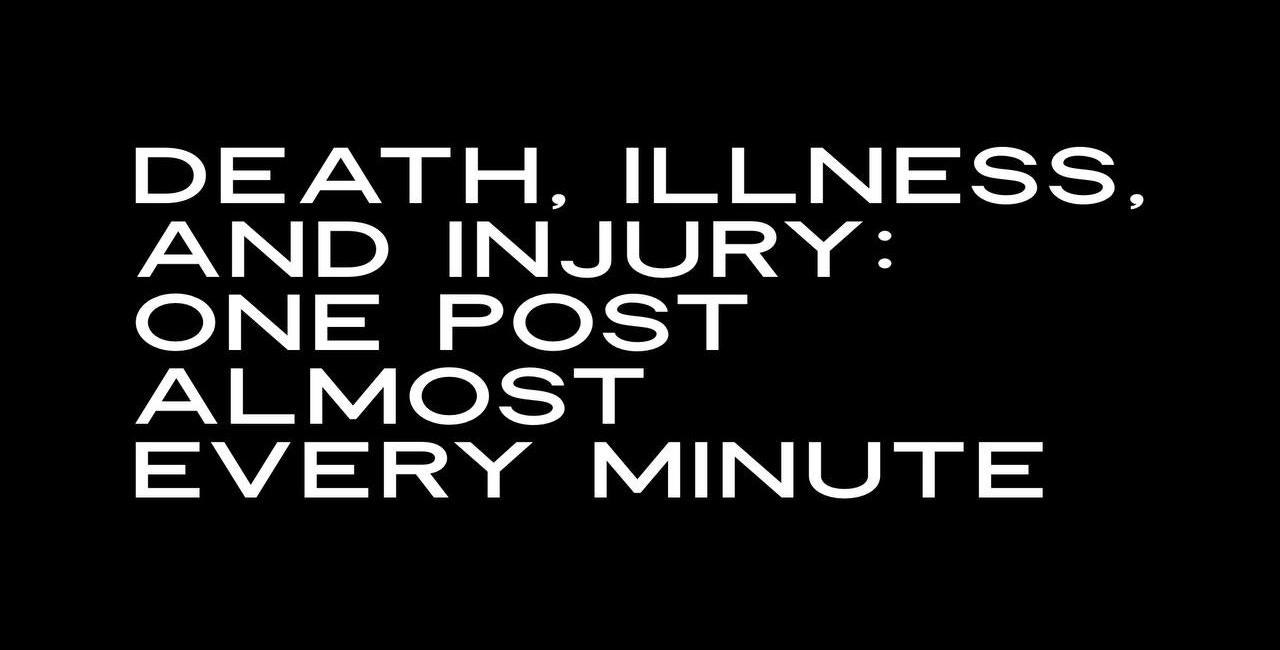 Death, Illness, and Injury: One Post Almost Every Minute