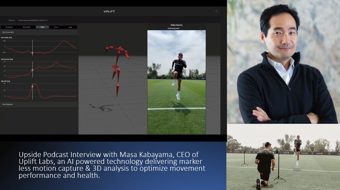 🔥Upside Chat: Masa Kabayama, CEO of Uplift Labs (AI powered technology delivering marker less motion capture & 3D analysis to optimize movement performance and health).