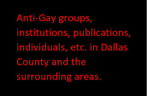 Anti-Gay groups, individuals, institutions, publications, etc. Updated.